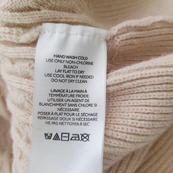 Flat White Urban Outfitters Sweater Dress L Cream Cable Knit Ruffle Pullover - Picture 7 of 8